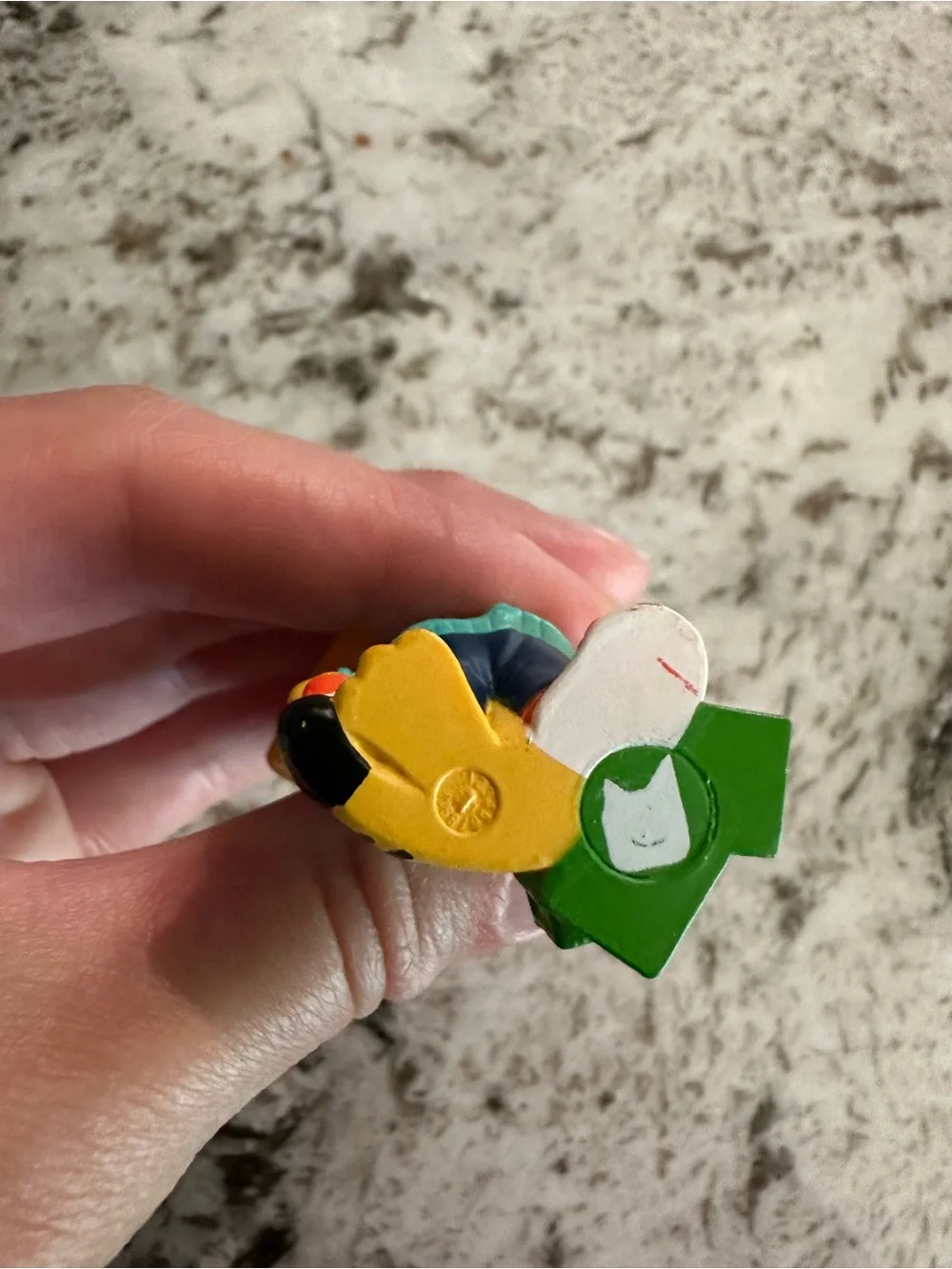 Yellow Tiger Tonies Figure with Teal Shirt and Green Brush